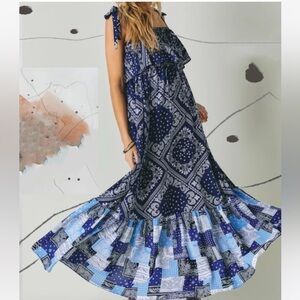 Davi & Dani Bandana patchwork 4th of July maxi dress NWT